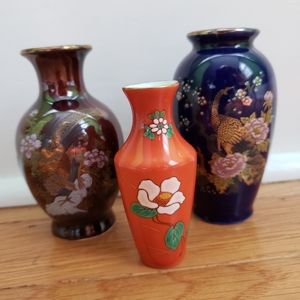 Vintage Trio Japanese Bud Vases